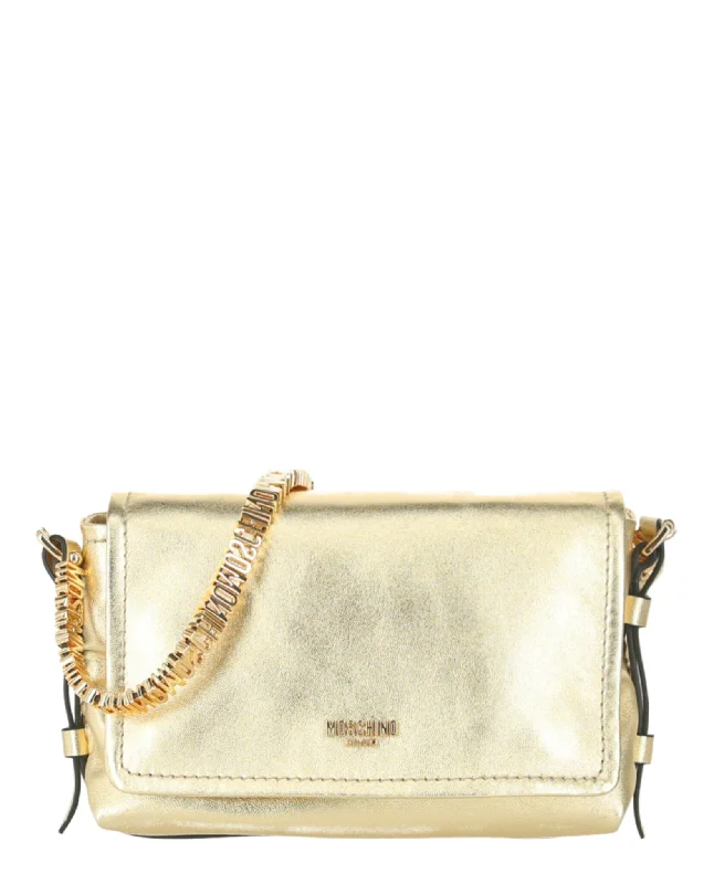 Logo-Lettering Metallic Crossbody Bag