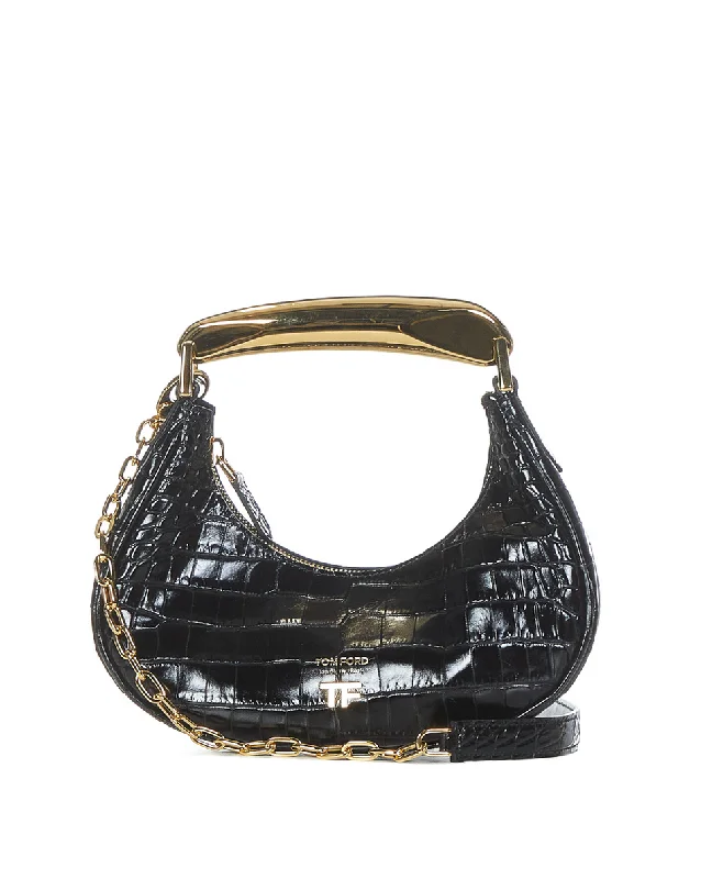 Tom Ford Womens Mini Hobo Bag In Black