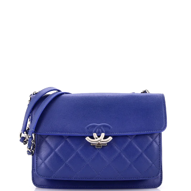 CC Box Flap Bag Quilted Calfskin Small