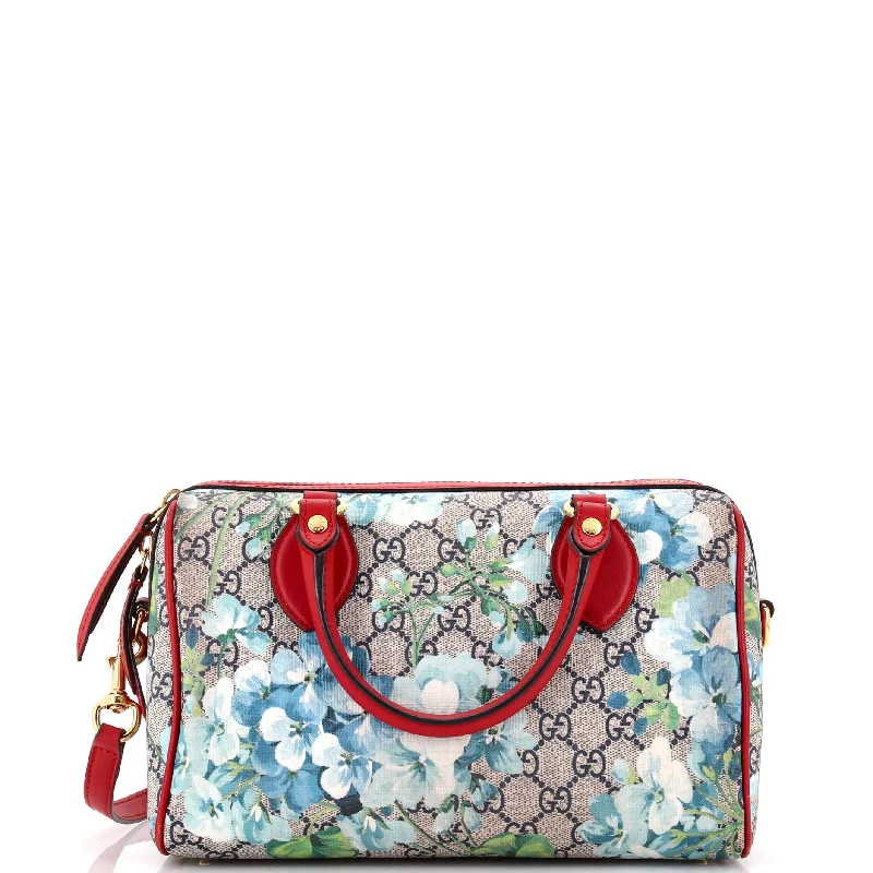 Convertible Boston Bag Blooms Print GG Coated Canvas Small