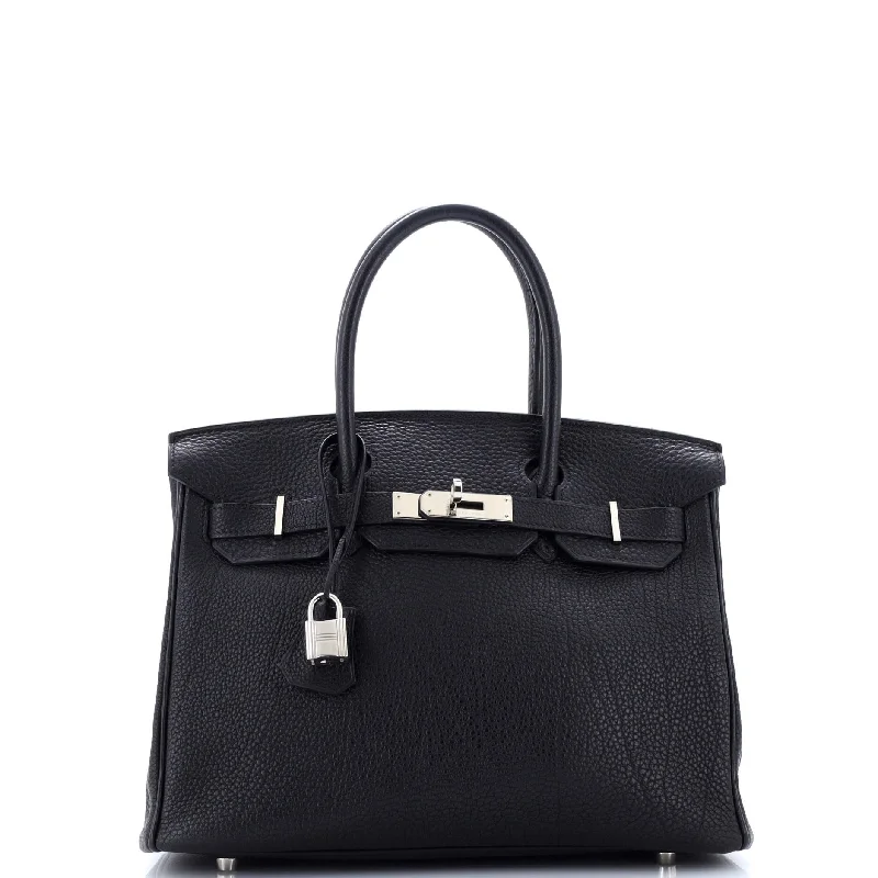 Birkin Handbag Noir Togo with Palladium Hardware 30