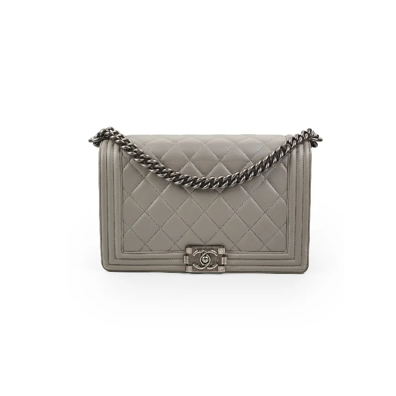 Chanel New Boy Lambskin Grey