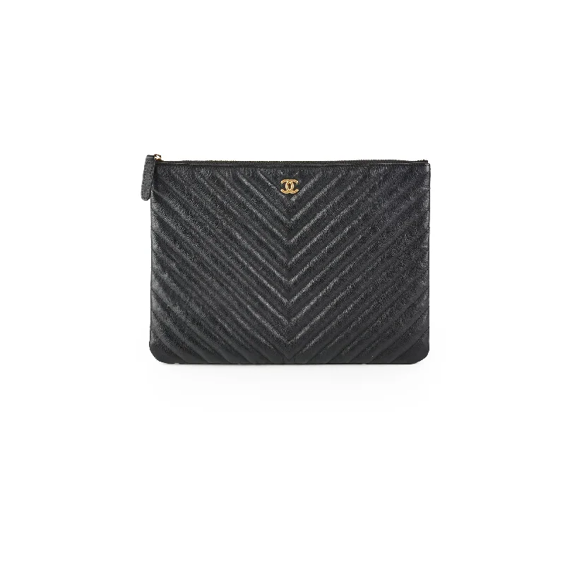 Chanel Large O Case Goatskin Black