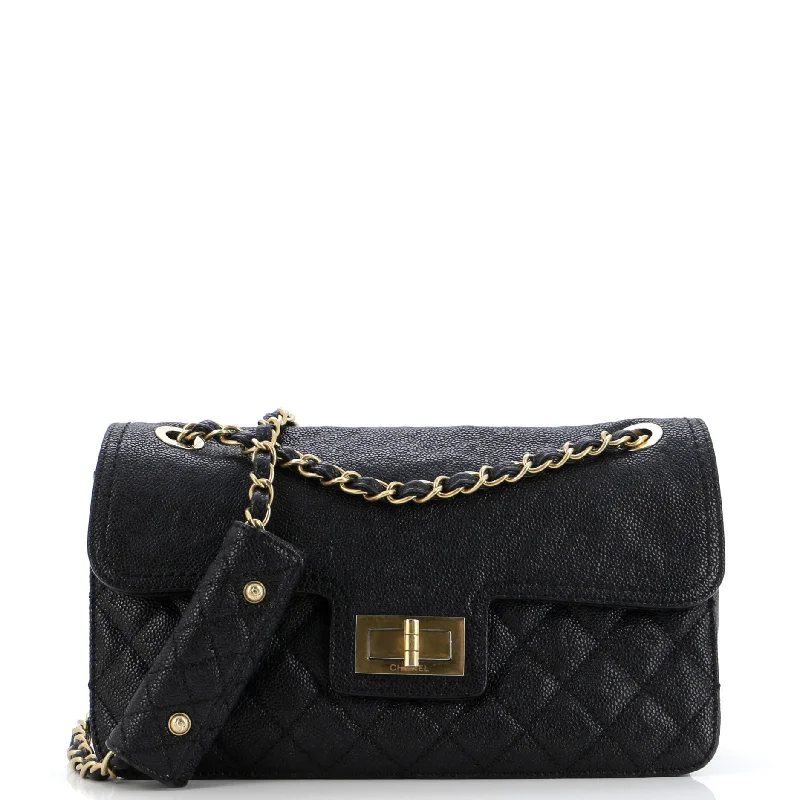 Mademoiselle Lock Flap Bag Quilted Caviar Medium