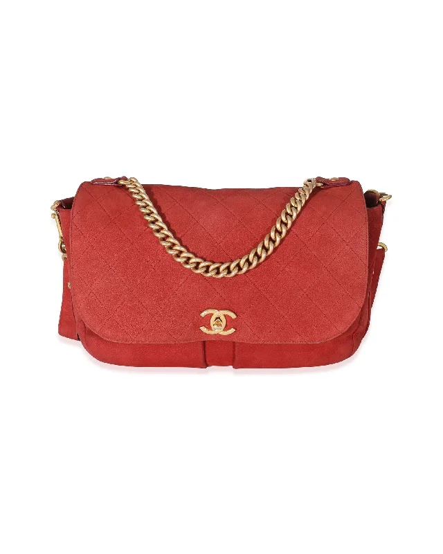 Chanel Red Suede Paris In Rome Messenger Bag