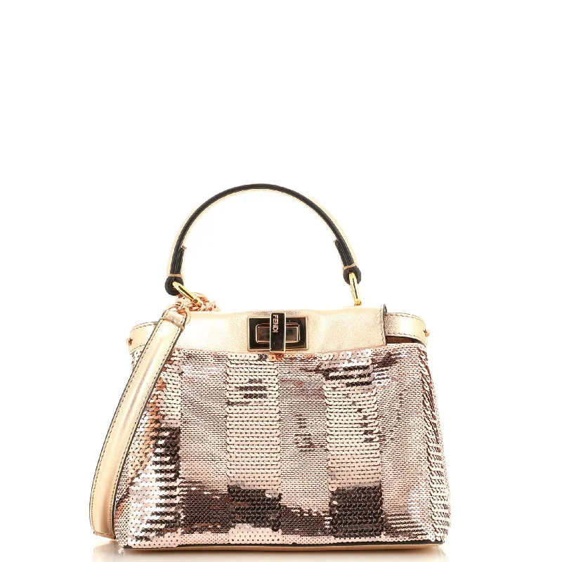 Peekaboo Iconic Bag Metallic Pequin Sequins XS