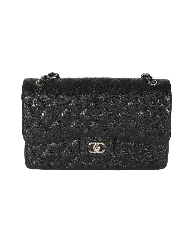 Chanel Black Caviar Jumbo Classic Double Flap Bag