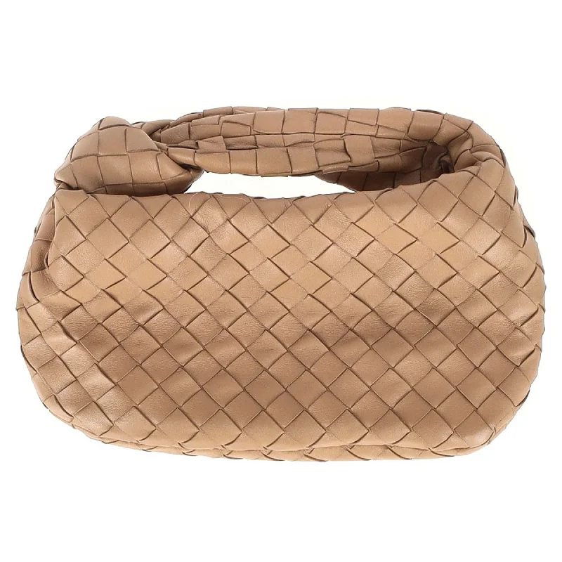 Bottega Veneta Mini Jodie Intrecciato Handbag in Nude Lambskin Leather