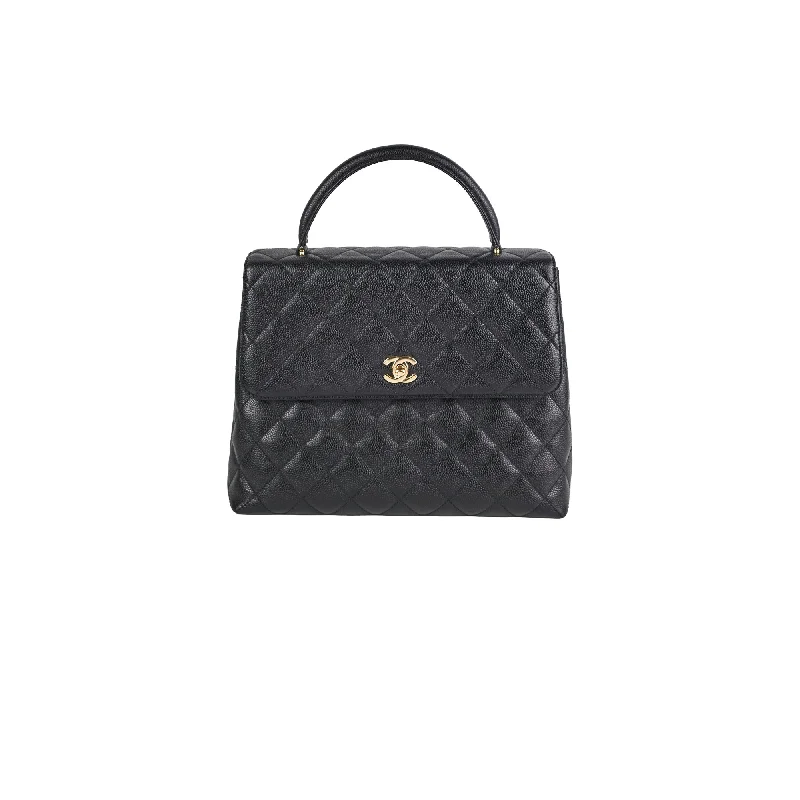 Chanel Vintage Large Kelly Caviar Black