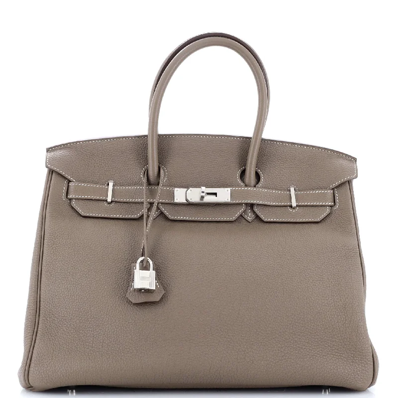 Birkin Handbag Grey Togo with Palladium Hardware 35