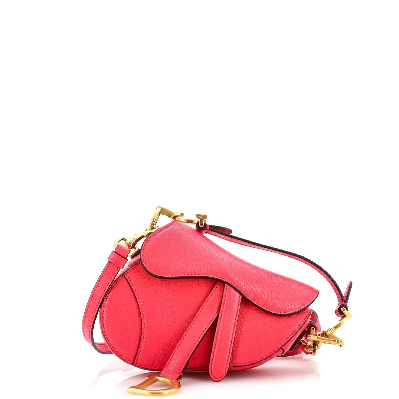 Saddle Handbag with Strap Leather Micro