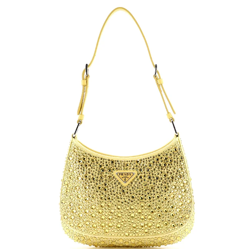 Cleo Shoulder Bag Crystal Embellished Satin Small