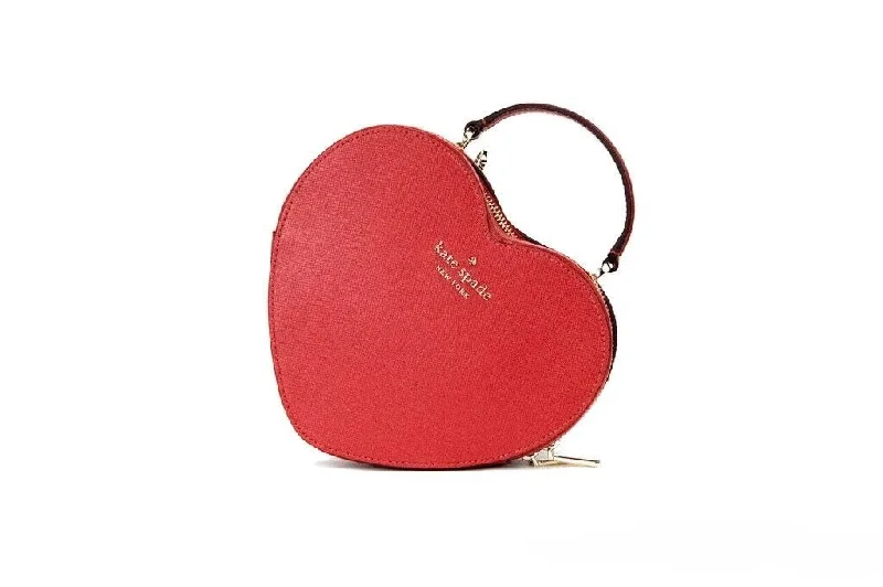 Kate Spade Love Shack Candied Cherry Saffiano Top Handle Heart Crossbody Handbag Women's