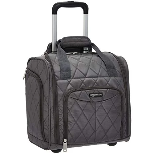 AmazonBasics Underseat Luggage, Grey Quilted