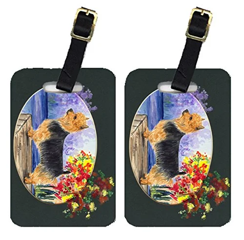 Caroline's Treasures SS8046BT Pair of 2 Australian Terrier Luggage Tags, Large, multicolor