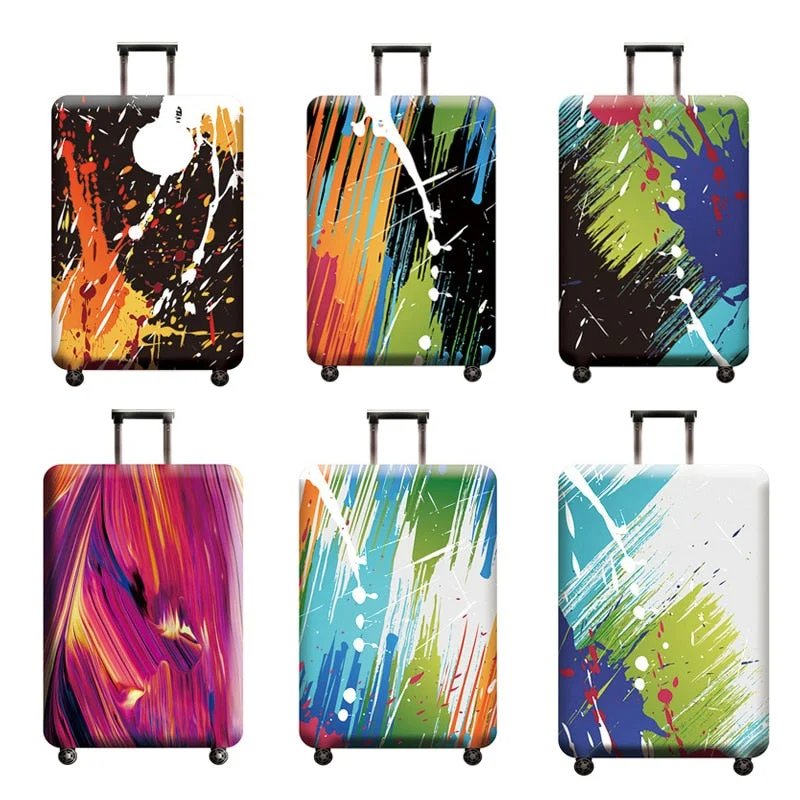 Abstract Luggage Cover Travel Suitcase Protector Suit For 18-32 Size Trolley Case Dust Travel