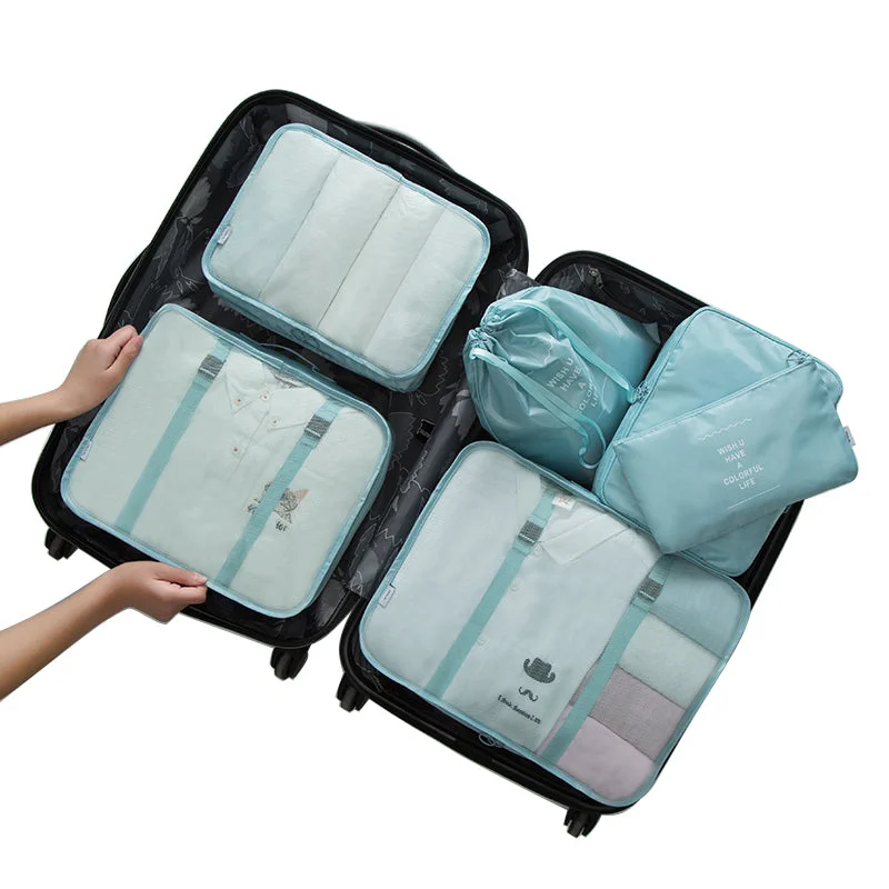 6PCS/Set Polyester Packing Cube Luggage Clothes Packing Organizer Travel Bag For Men Women Large