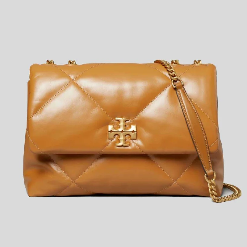 TORY BURCH Kira Diamond Quilt Convertible Shoulder Bag Tan 154704