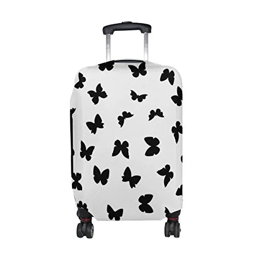 Cooper Girl Black Butterflies Travel Luggage Cover Suitcase Protector Fits 31-32 Inch