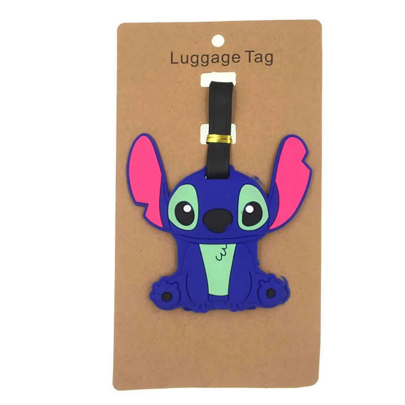 Cartoon Stitch Luggage Tag Travel Accessories Silica Gel Suitcase ID Address Holder Baggage