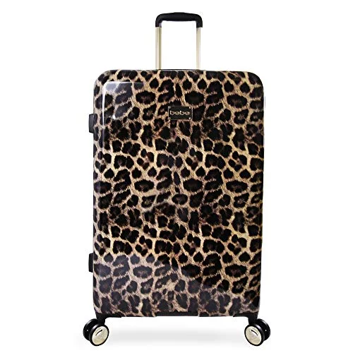 BEBE Women's Luggage Adriana 29" Hardside Check in Spinner, Leopard