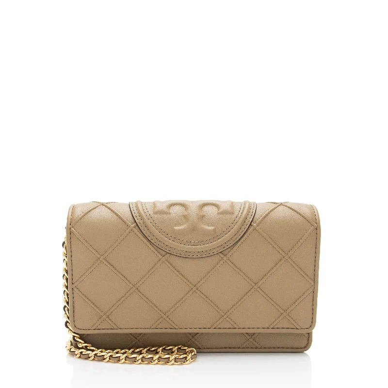 Tory Burch Leather Fleming Soft Wallet on Chain