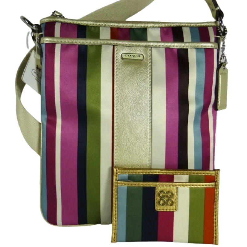 Coach Box Legacy  Stripe Swing pack and Cit Card Case