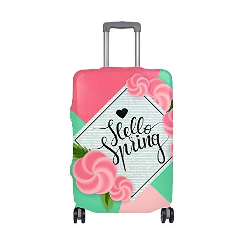 Hello Spring Flora Travel Luggage Cover Spandex Suitcase Protector Washable Baggage Covers