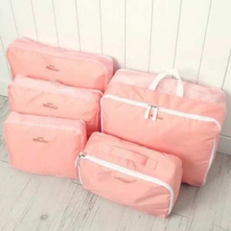 5pcs In One Set Travelling Storage Bag Luggage Clothes Tidy Organizer Cute Pouch Suitcase