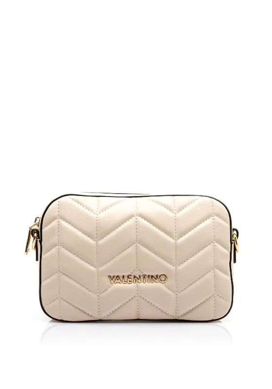 Valentino Petal Re Quilted Camera Bag, Ecru