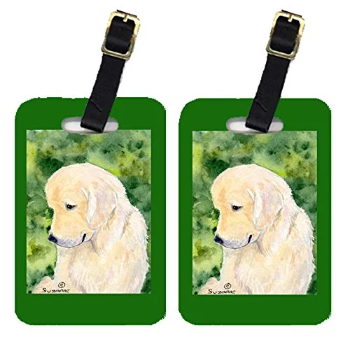 Carolines Treasures Ss8757Bt Golden Retriever Luggage Tag - Pair 2, 4 X 2.75 In.