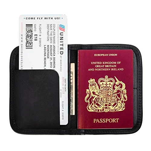 Zlyc Canvas Passport Wallet With Leather Trim (Black)