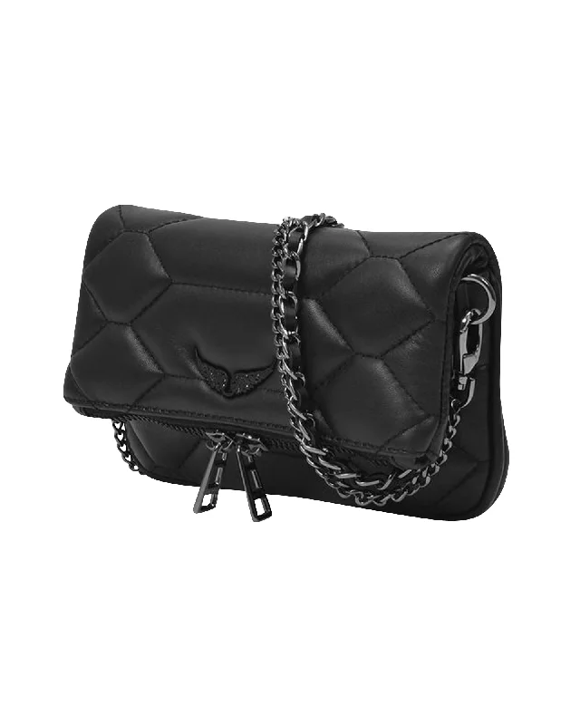 Rock Nano XL Bag in Black Lamb Leather