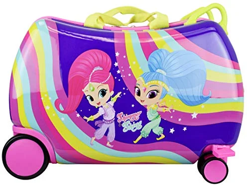 Nickelodeon Shimmer and Shine Kids CarryOn Luggage 20" Children Seaton Ride-On Suitecase (Purple)