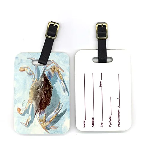 Caroline'S Treasures 8011Bt Pair Of Blue Crab Luggage Tags, Large, Multicolor