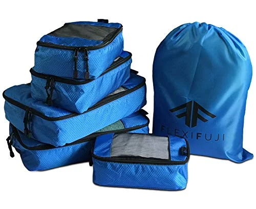 Flexi Fuji 5 set Packing Cubes - Travel Luggage Packing Organizers Honeycomb Mesh with Laundry Bag