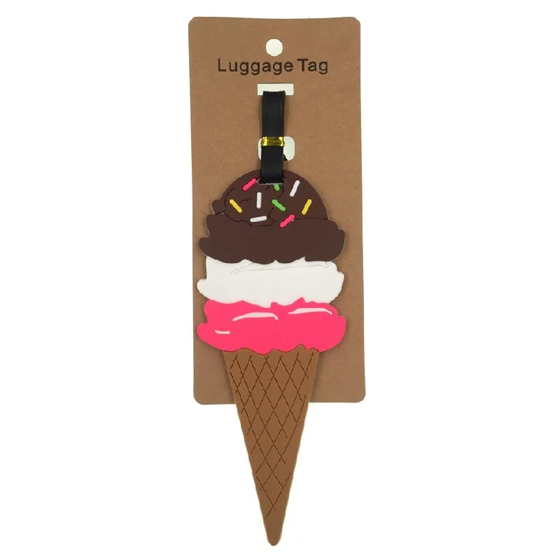 Cartoon Ice Cream Luggage Tag Trave Accessories Silica Gel Suitcase ID Address Holder Baggage