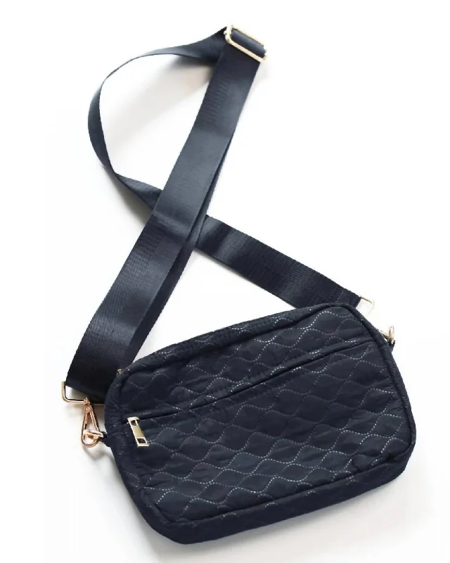 Sophie Quilted Crossbody Bag In Black