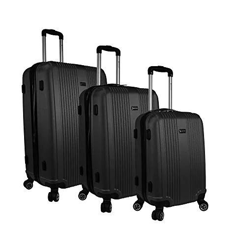 Mancini Leather Goods Santa Barbara 3 Piece Lightweight Hardside Spinner Luggage