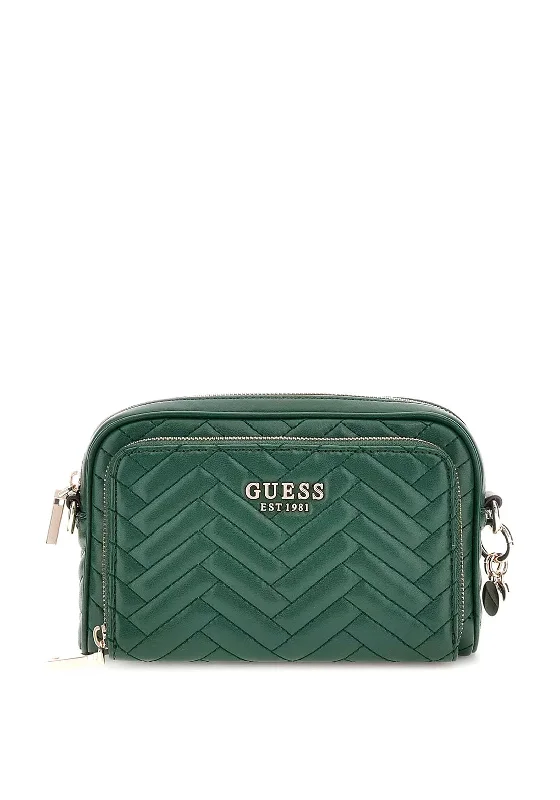 Guess Anning Quilted Crossbody Bag, Green