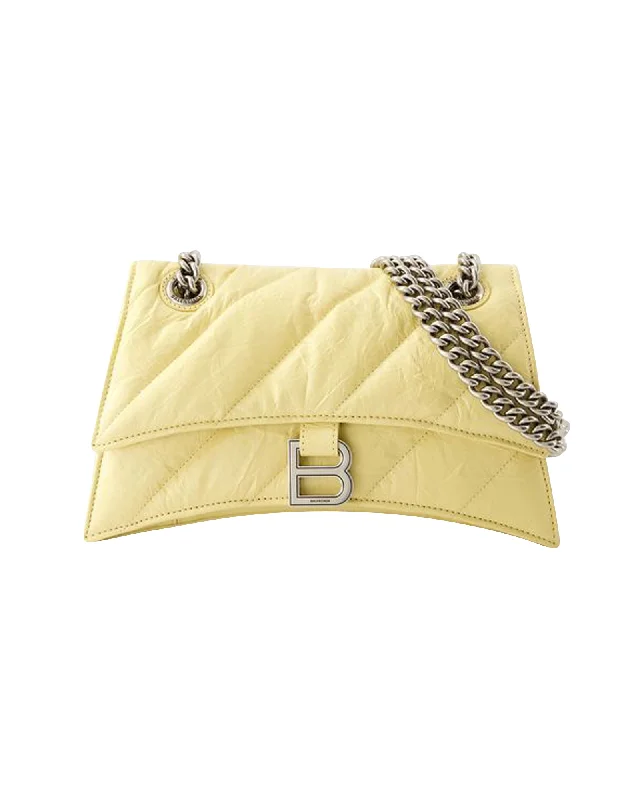 Crush Chain S Crossbody - Balenciaga - Leather - Yellow