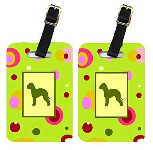 Caroline's Treasures CK1013BT Pair of 2 Bedlington Terrier Luggage Tags, Large, multicolor