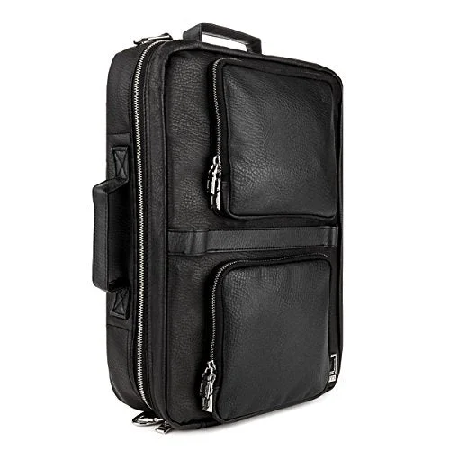 Lencca Quadra – Jet Black Multiple Purpose Backpack / Messenger Bag Fits Apple Macbook Pro Retina