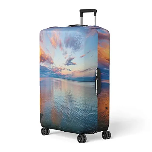 Pinbeam Luggage Cover Beautiful Sunset Lake Superior Walk Canal Park Duluth Travel Suitcase Cover