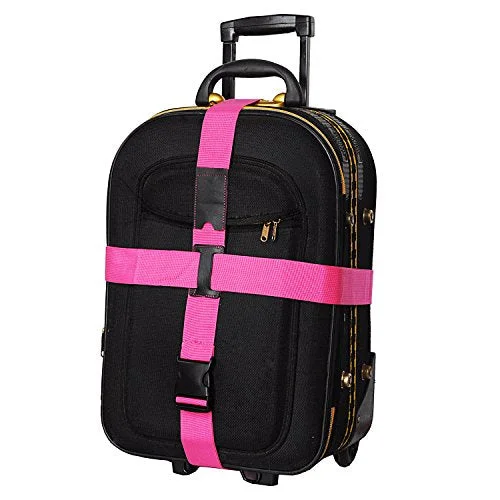 BLACK FRIDAY DEAL! Premium Quality, Bright Colored, Cross Luggage Straps - Extra Long With ID Slot.