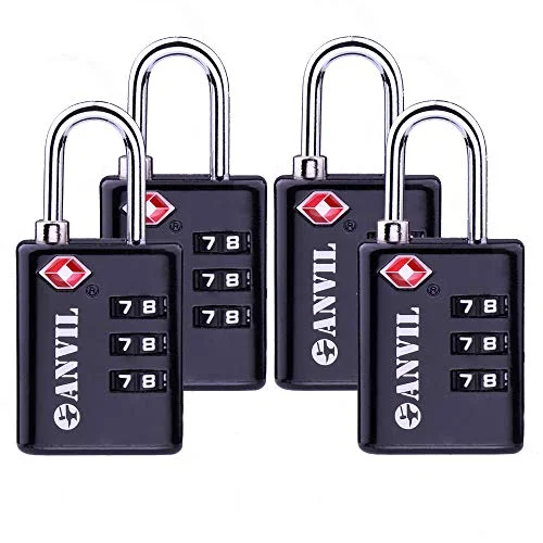 TSA Approved Luggage Locks, Durable Travel Lock with Inspection Indicator and 3 Digit Re-Settable