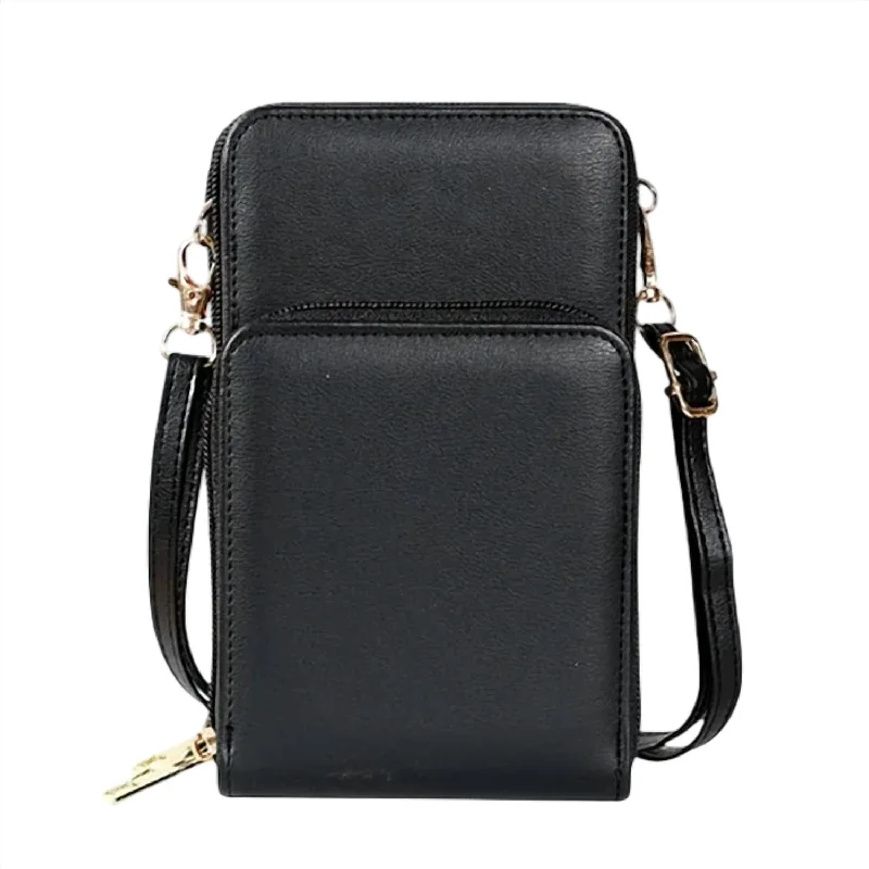 Women's Crossbody Messenger Bag In Black