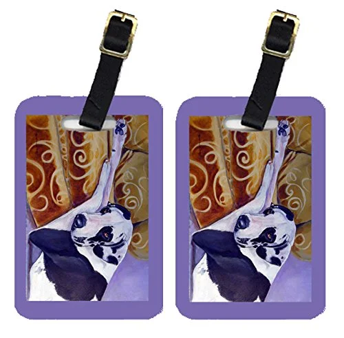 Caroline'S Treasures 7162Bt Pair Of 2 Harlequin Natural Great Dane Luggage Tags, Large, Multicolor