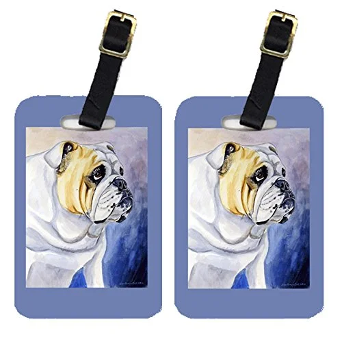 Caroline's Treasures 7028BT Pair of 2 English Bulldog Luggage Tags, Large, multicolor